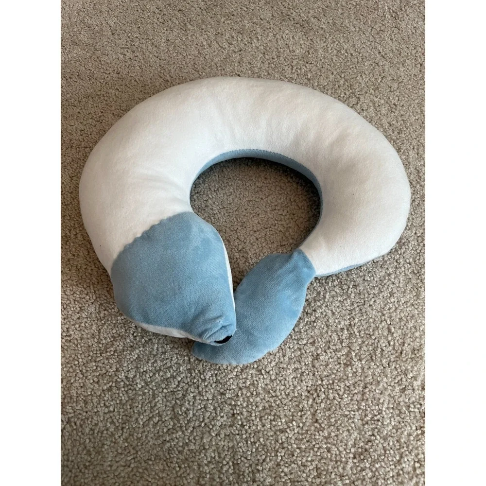 Blue Fox Travel Neck Pillow Plush – U-Shaped Animal Cartoon Kids & Adult Comfort